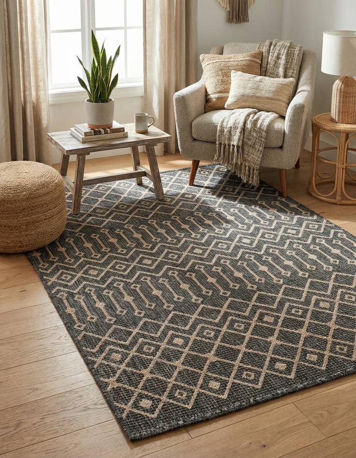 Detail image of 4' x 6'  Washable Trellis Indoor / Outdoor Rug