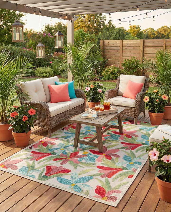 6' x 9' Easy-Clean Casablanca Indoor / Outdoor Rug