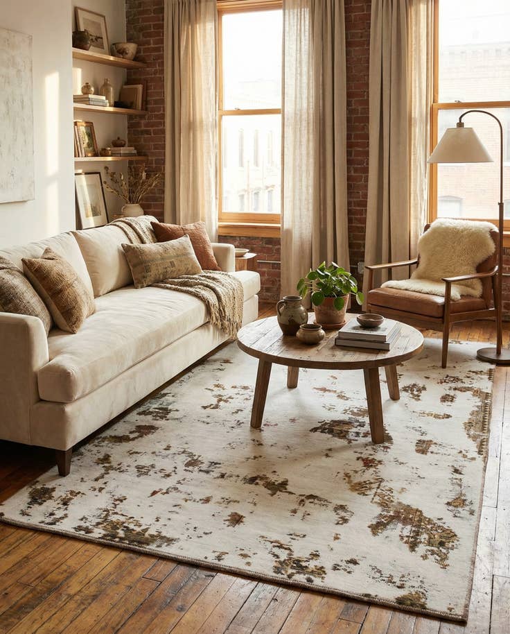 Detail image of 5' 3 x 8' 7 Hand Knotted Ultra Vintage Persian Wool Rug