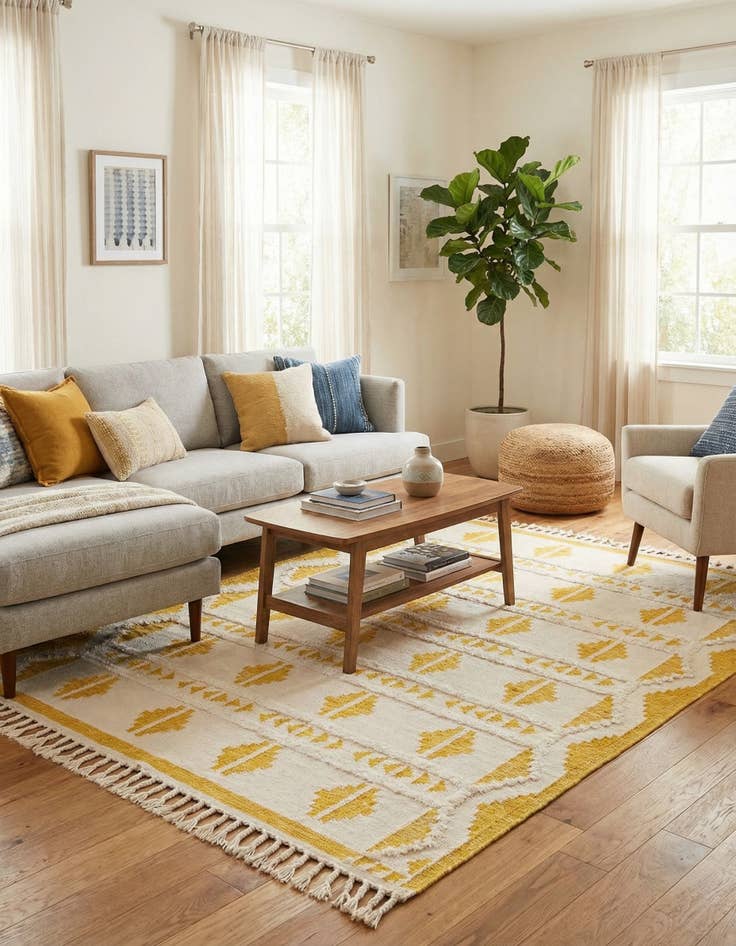 Detail image of  8' x 10'  Hand Woven Arizona Wool Rug