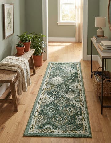 Green Madeline Runner Rug