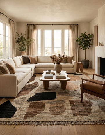 9' 2 x 12' 6 Hand Knotted Moroccan Wool Rug
