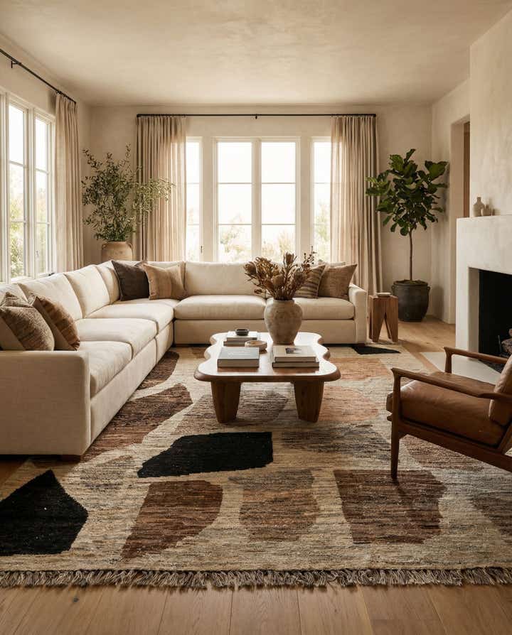 9' 2 x 12' 6 Hand Knotted Moroccan Wool Rug