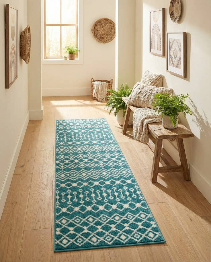 Detail image of 2' x 7' Moroccan Trellis Runner Rug