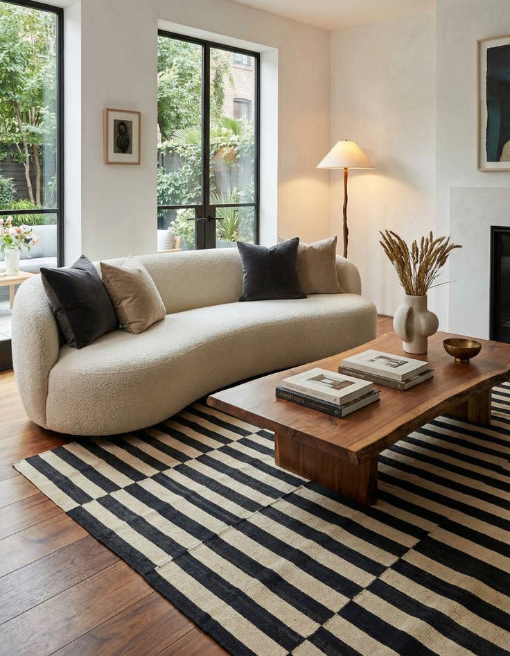 Detail image of 6' 10 x 9' 7  Hand Woven Kilim Modern Wool Rug