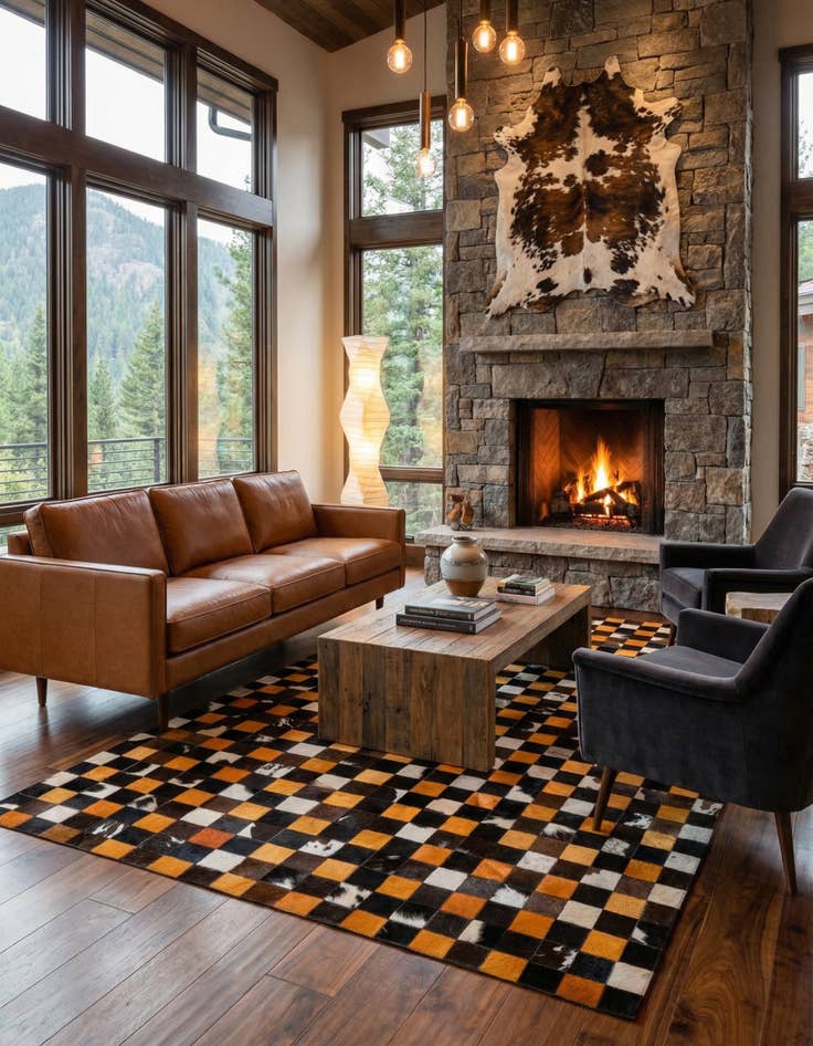 Detail image of 5' 2 x 7' 11 Cowhide - Patchwork Rug