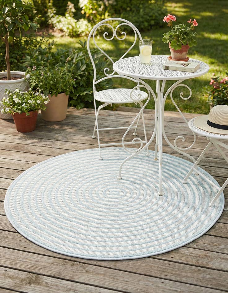 Detail image of 3' x 3'  Washable Sabrina Soto Indoor / Outdoor Round Rug