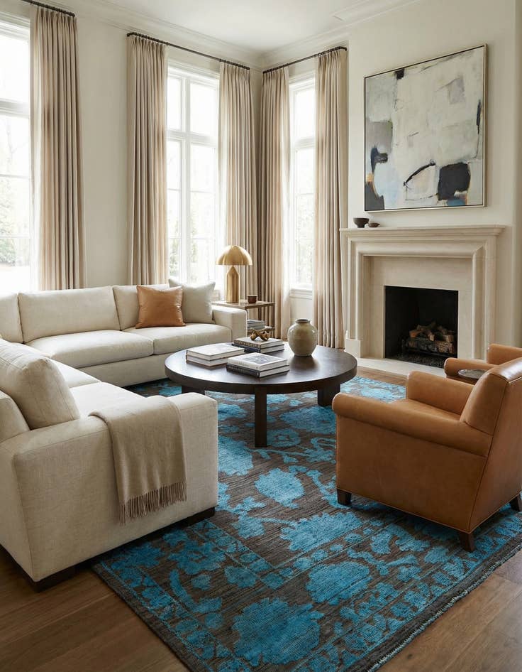 Detail image of 9' 3 x 12' 5  Hand Knotted Oushak Wool Rug