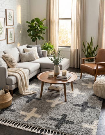 Light Gray Athena Shag Rug