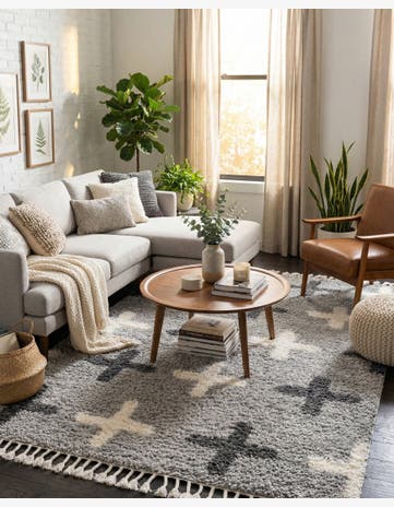 Light Gray Athena Shag Rug