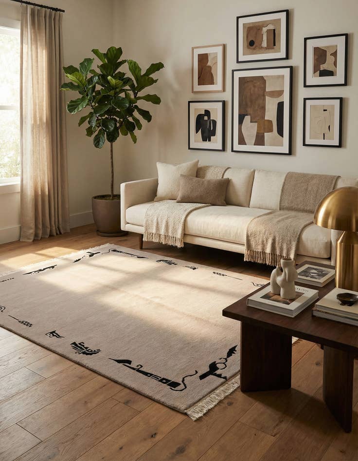 Detail image of 5' 7 x 7' 5  Hand Knotted Tibet Wool Rug