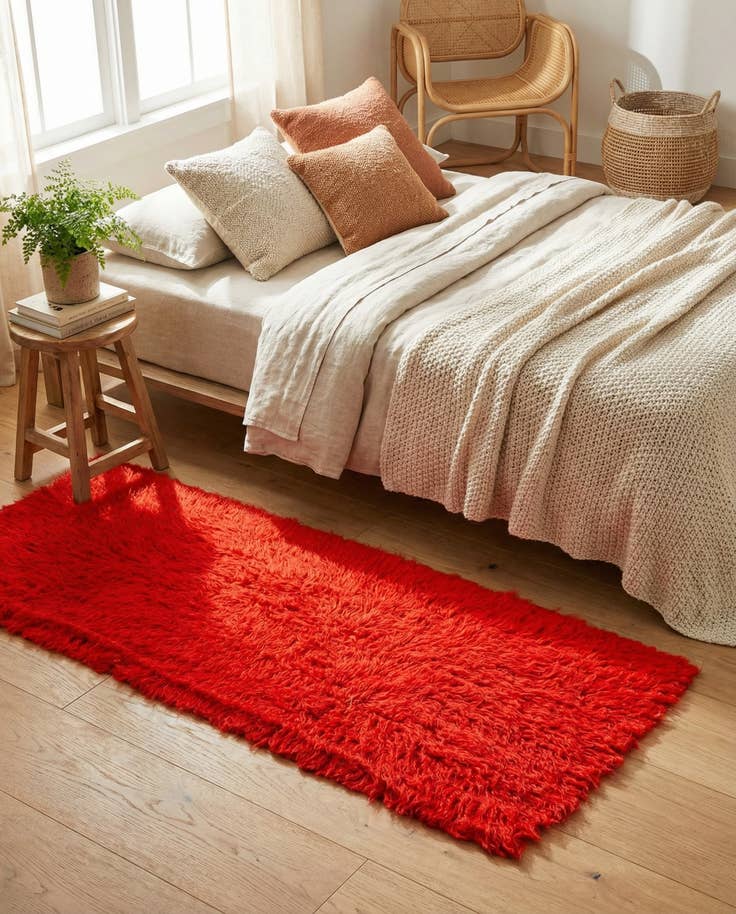 Detail image of 2' 3 x 4' 9 Hand Knotted Moroccan Wool Runner Rug