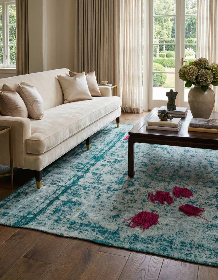 Detail image of 8' x 10' 7  Hand Knotted Ultra Vintage Persian Wool Rug