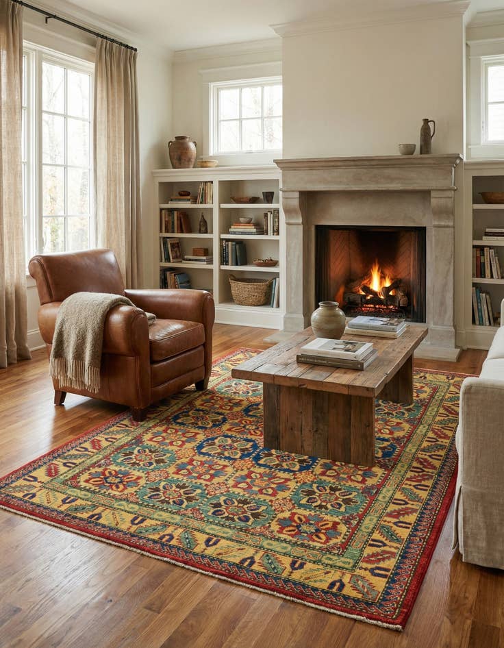 Detail image of 5' x 6' 9  Hand Knotted Kazak Rug