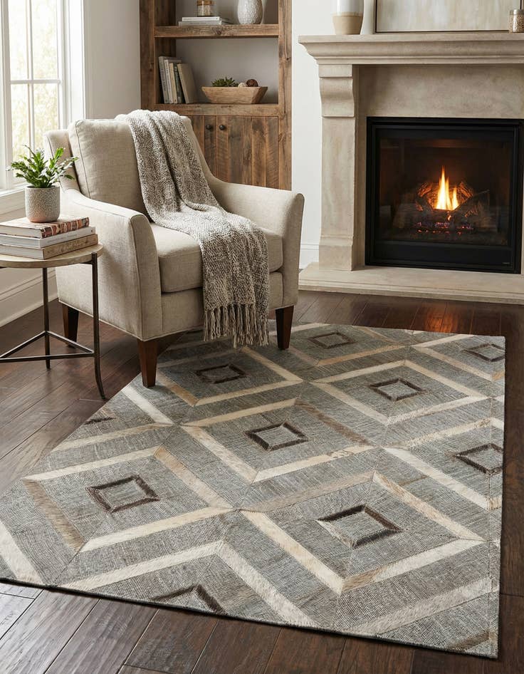 Detail image of 2' x 3' Cowhide Leather Rug