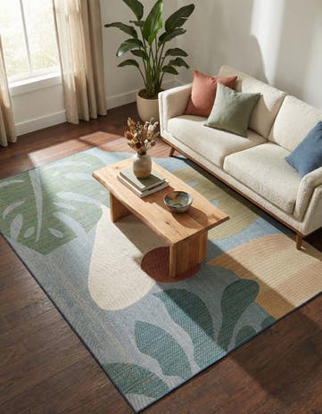 Blue Easy-Clean Baja Indoor / Outdoor Rug