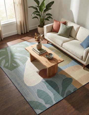 Blue Easy-Clean Baja Indoor / Outdoor Rug