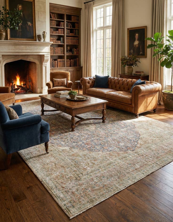 Detail image of 9' 6 x 12' 10 Vintage Royal Wool Rug