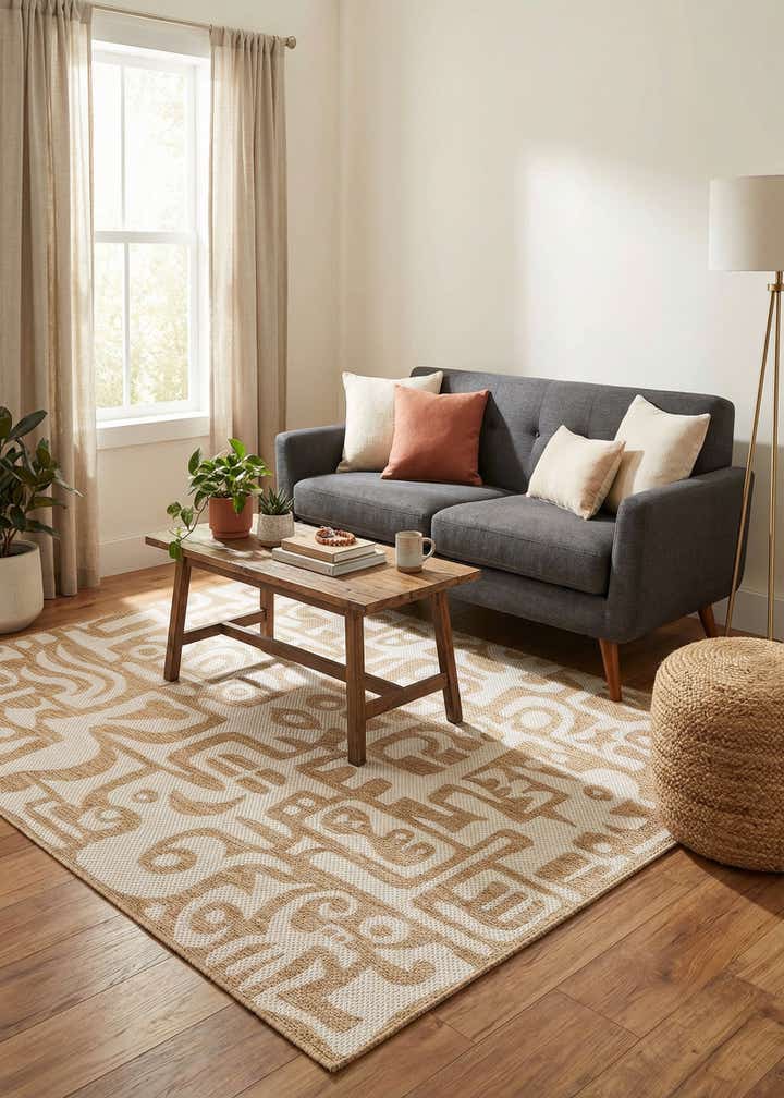 5' 3 x 7' Easy-Clean Modern Indoor / Outdoor Rug