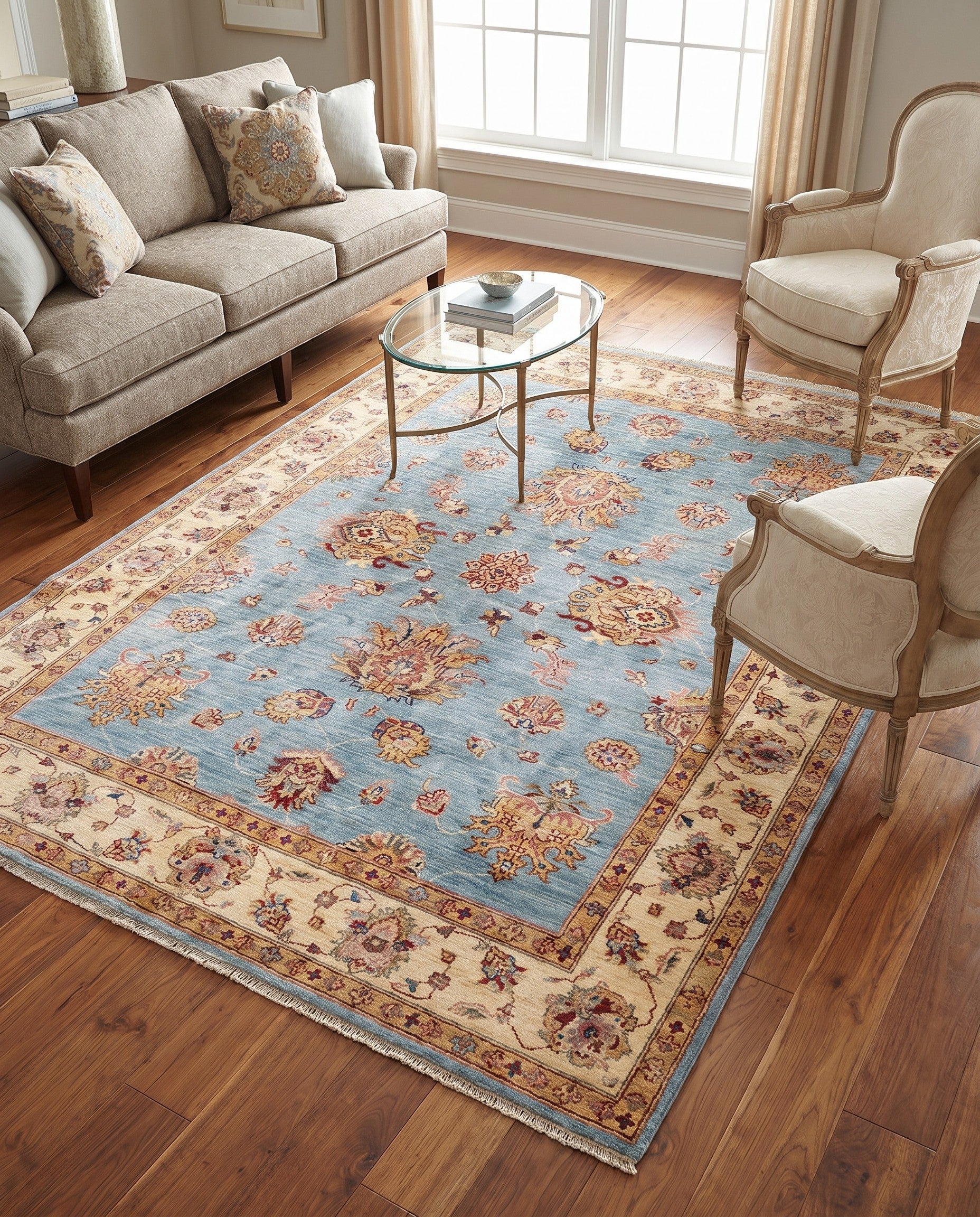 4' 11 x 6' 8 Hand Knotted Ziegler Rug