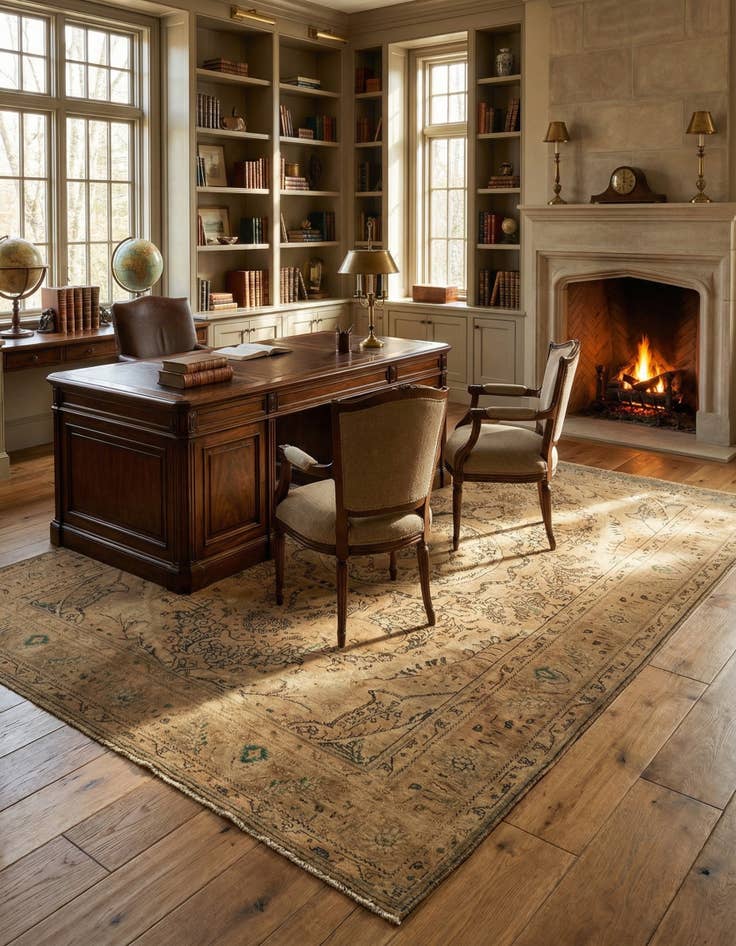 Detail image of 6' 6 x 9' 9  Hand Knotted Kashmar Persian Wool Rug