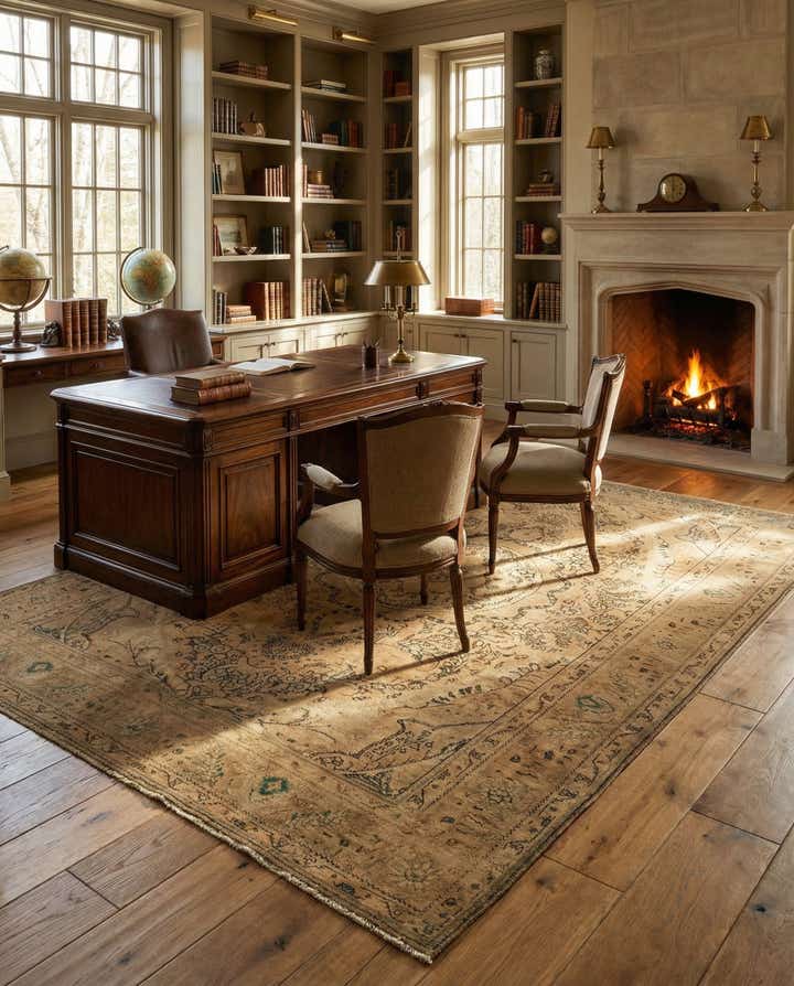 6' 6 x 9' 9 Hand Knotted Kashmar Persian Wool Rug