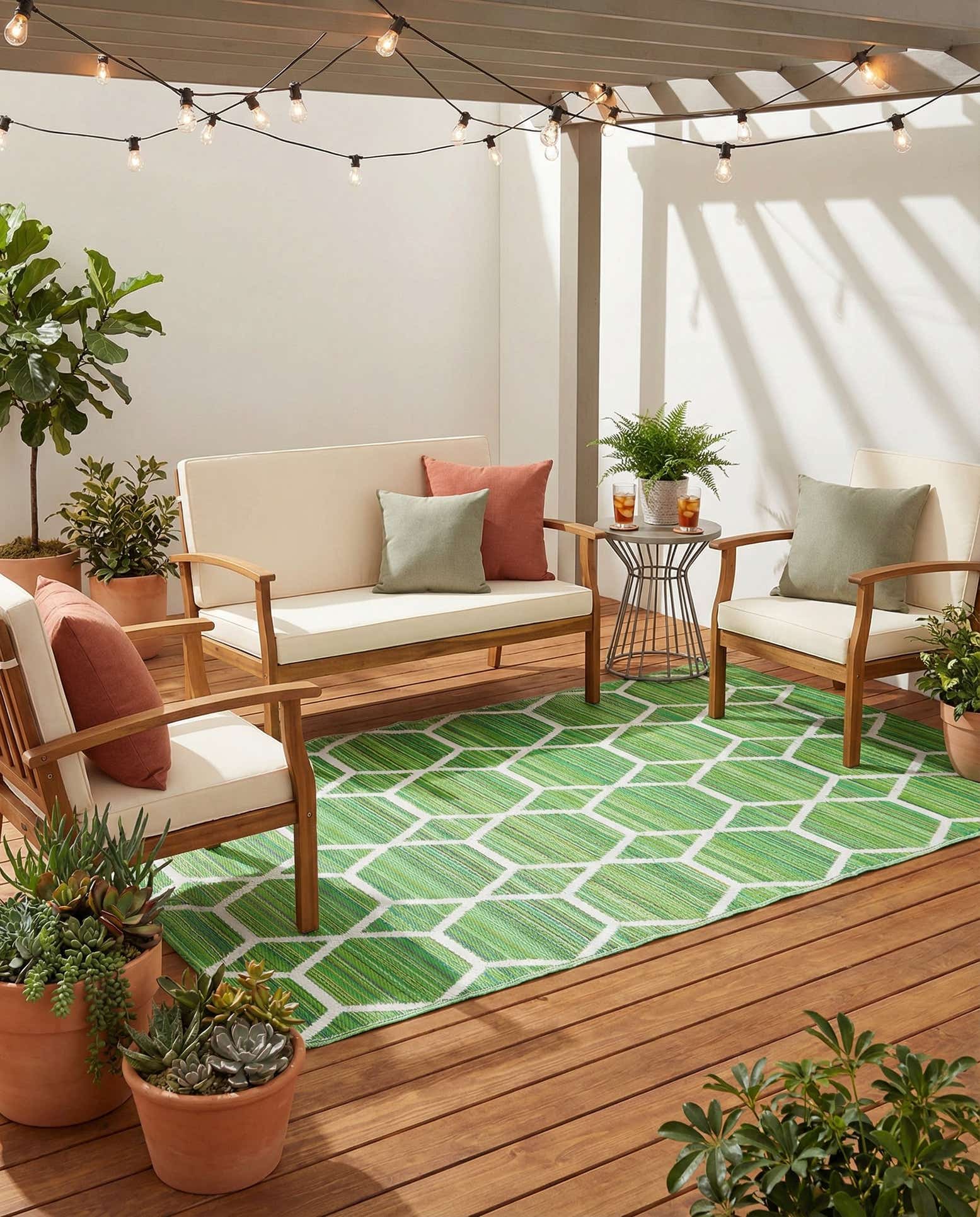 5' x 8' Easy-Clean Vista Breeze Indoor / Outdoor Rug