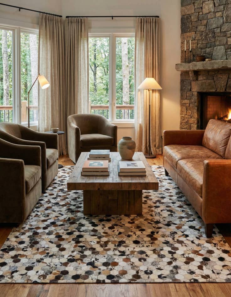 Detail image of 5' 2 x 8' 1 Cowhide Rug