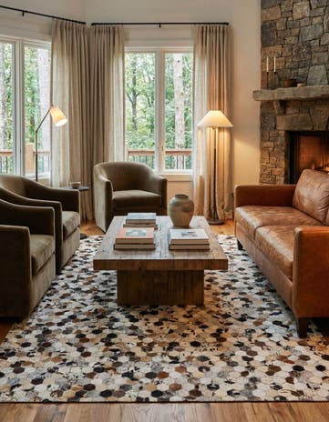 5' 2 x 8' 1 Cowhide Rug