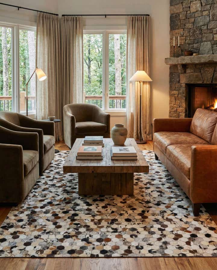 5' 2 x 8' 1 Cowhide Rug