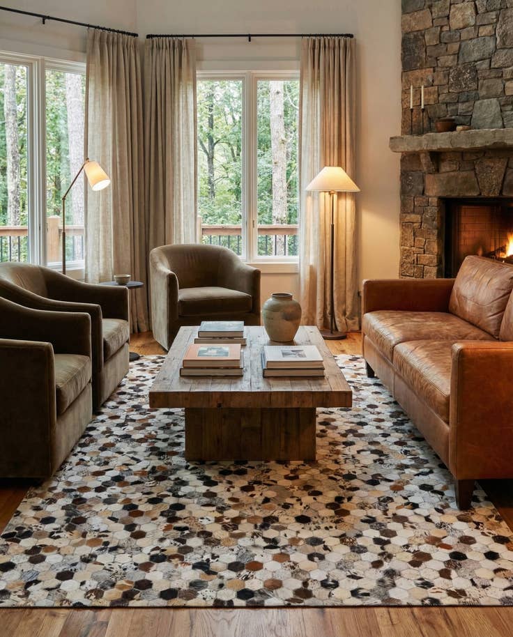 Detail image of 5' 2 x 8' 1 Cowhide Rug