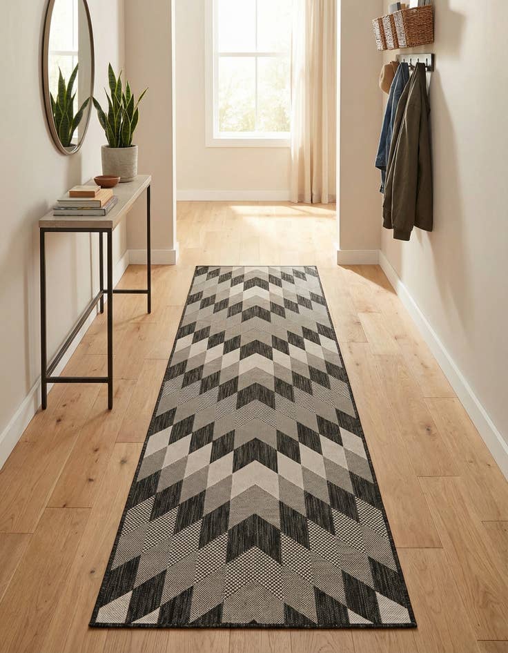 Detail image of 2' 7 x 12'  Washable Modern Indoor / Outdoor Runner Rug