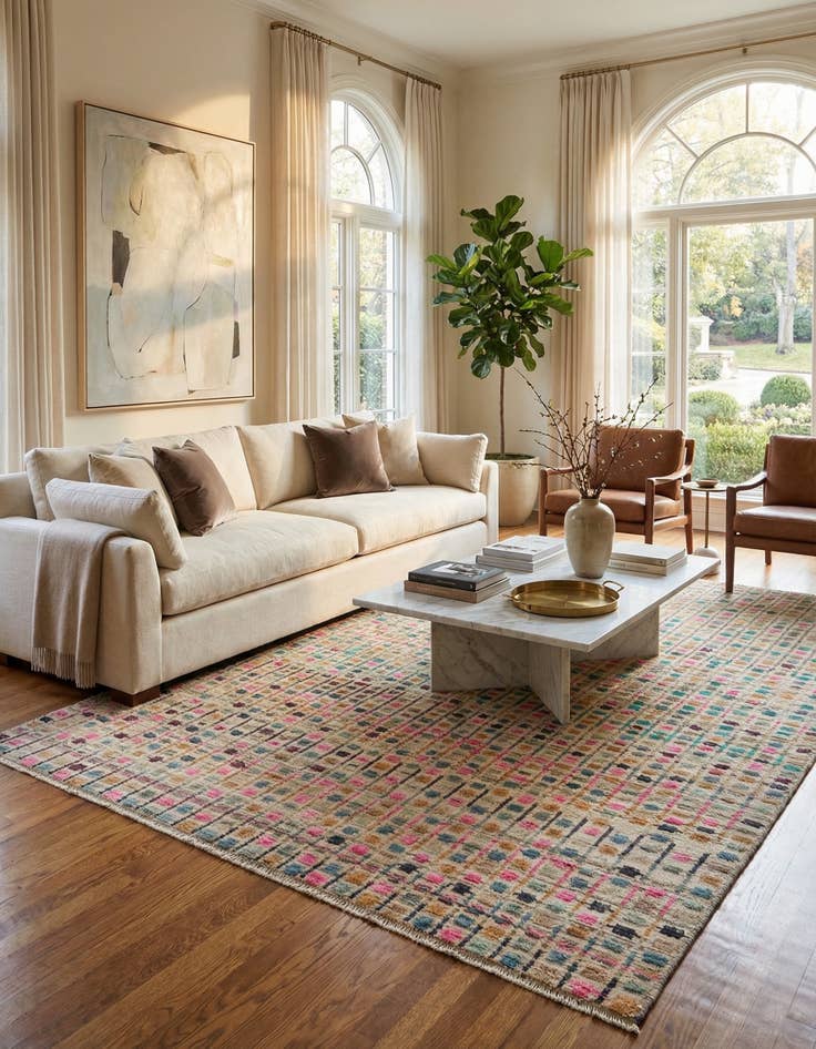 Detail image of 9' 1 x 11' 11  Hand Knotted Darya Wool Rug