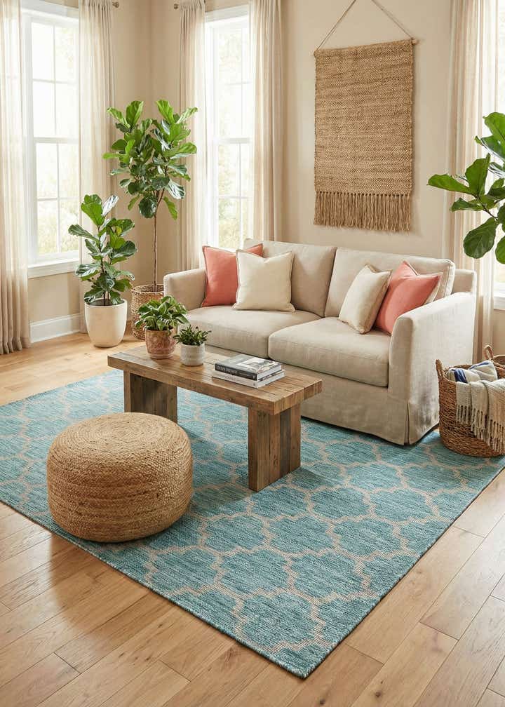 7' x 10' Easy-Clean Trellis Indoor / Outdoor Rug