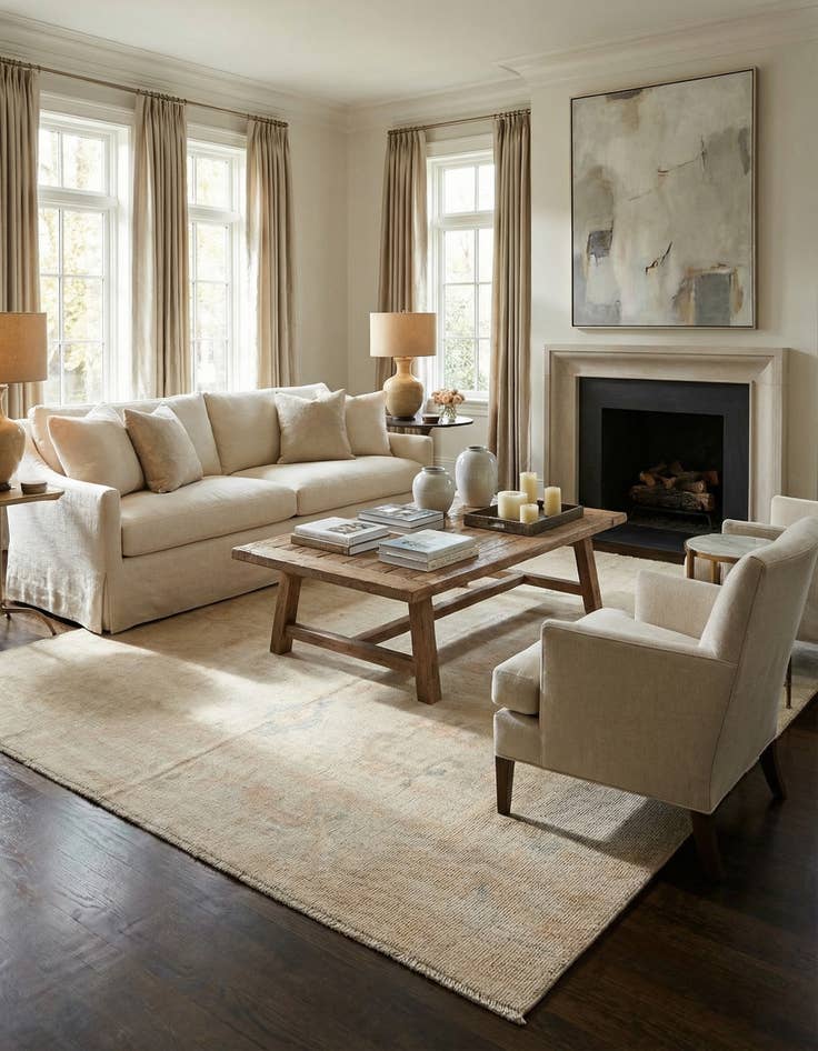 Detail image of 8' 9 x 11' 9  Hand Knotted Oushak Wool Rug