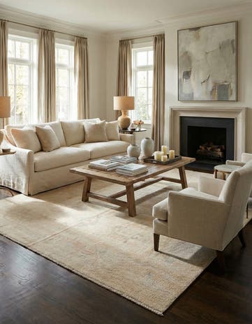 8' 9 x 11' 9 Hand Knotted Oushak Wool Rug