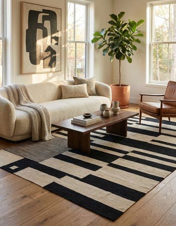 5' 8 x 7' 9 Hand Woven Kilim Modern Wool Rug