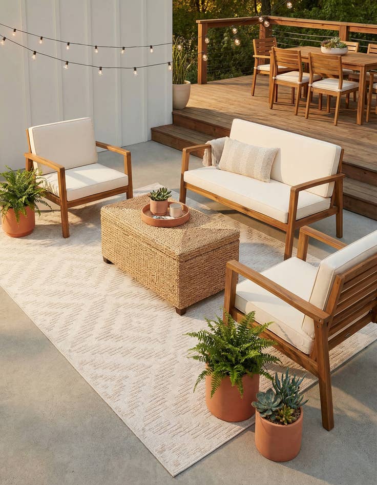 Detail image of 6' x 9'  Washable Sabrina Soto Indoor / Outdoor Rug