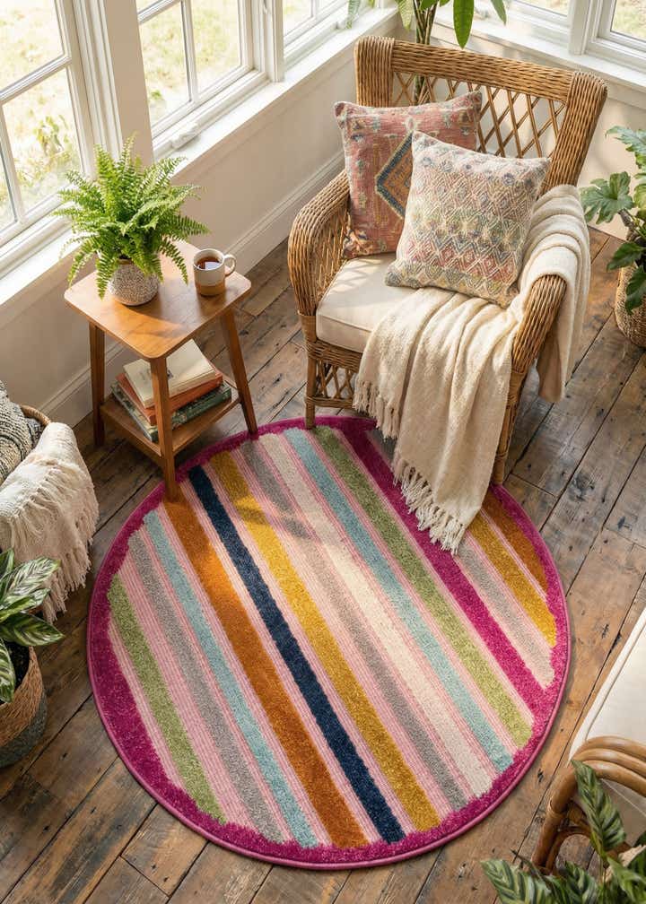 3' 3 x 3' 3 Easy-Clean Aruba Indoor / Outdoor Round Rug