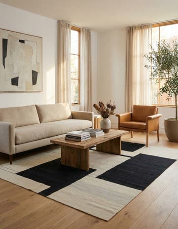 5' x 6' 6 Hand Woven Kilim Modern Wool Rug