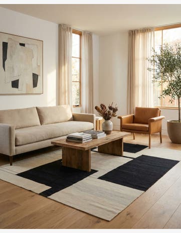 5' x 6' 6 Hand Woven Kilim Modern Wool Rug