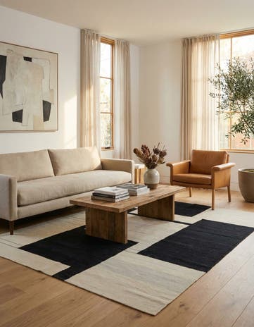 5' x 6' 6 Hand Woven Kilim Modern Wool Rug