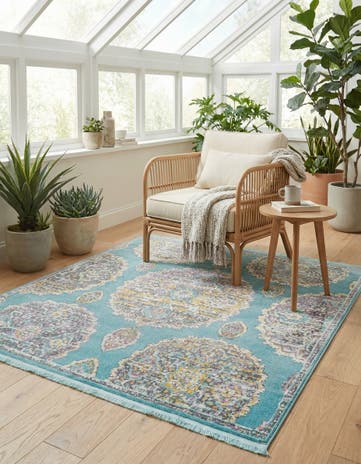 Blue Paragon Square Rug