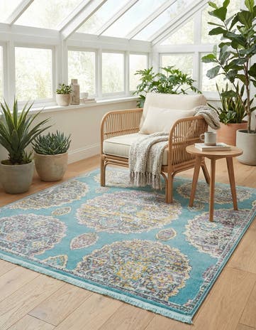 Blue Paragon Square Rug