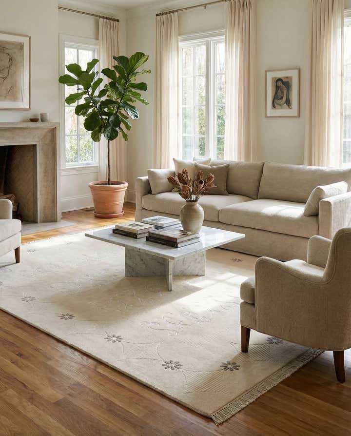 5' 9 x 8' Hand Knotted Darya Wool Rug