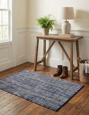 Blueberry Hand Woven Jill Zarin English Manor Farmhouse Wool Rug