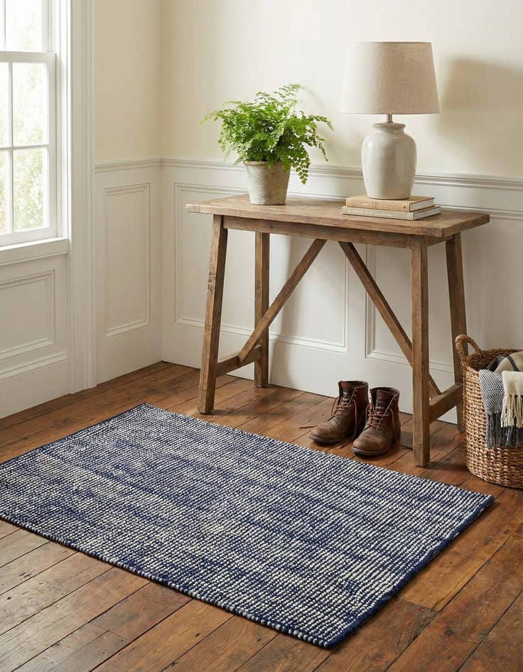 Detail image of  2' 2 x 3' 1  Hand Woven Jill Zarin English Manor Farmhouse Wool Rug