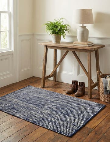 Blueberry Hand Woven Jill Zarin English Manor Farmhouse Wool Rug