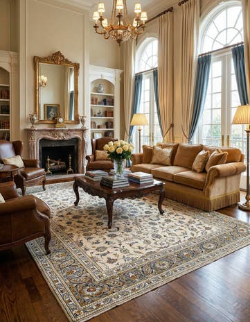 9' 1 x 11' 7 Kashan Wool Rug