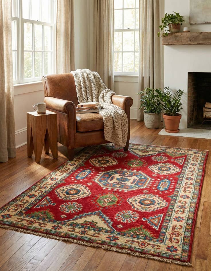 Detail image of 2' 8 x 4'  Hand Knotted Kazak Rug